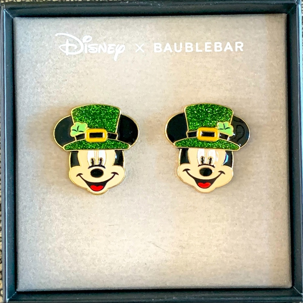 Disney X BaubleBar Mickey Shamrock St. Patty's Earrings